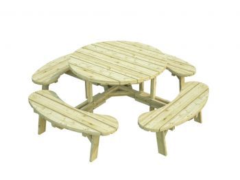 Dřevěný zahradní párty stůl s lavicemi PALMAKO OSCAR - zelená impregnace 222x222 cm tl. 44 mm