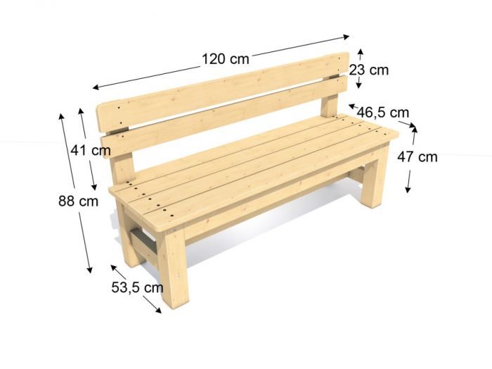 Dřevěná lavice Zuzana 120 x 53,5 x 88 cm - bez impregnace bez impregnace